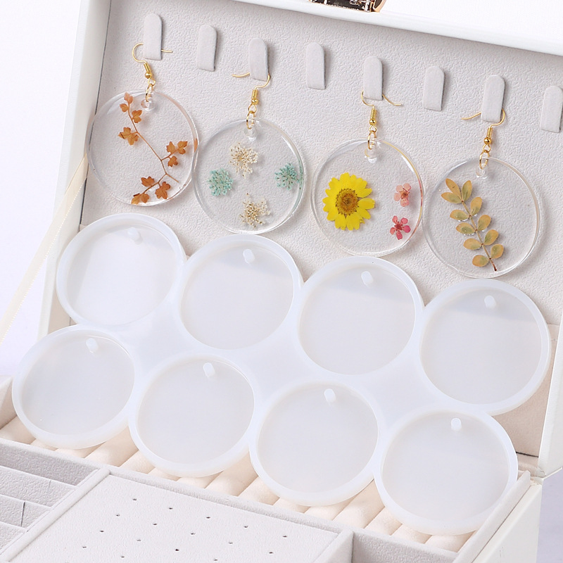 Resin Art Love - 8/12pcs Round Oval Pendants Resin Mold