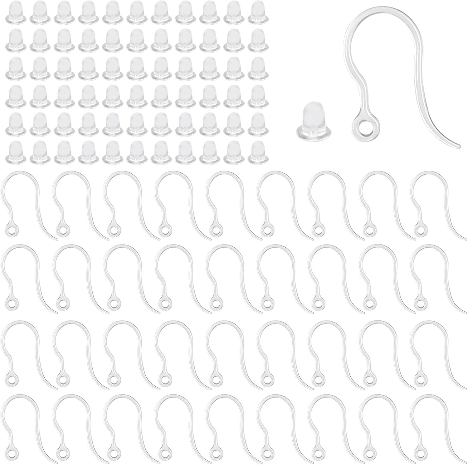 Resin Art Gift Ideas - 40pcs Clear Plastic Earring Hooks Ear