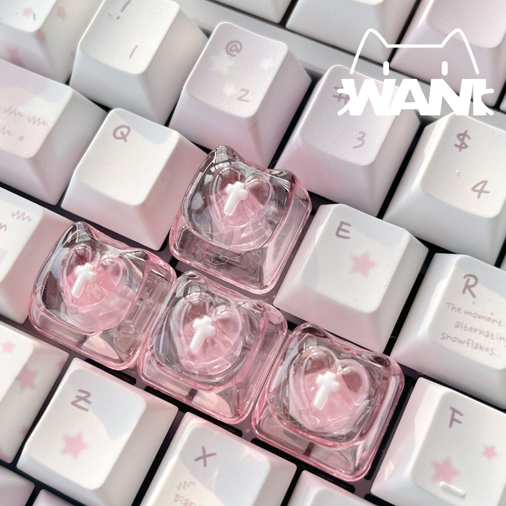 Resin Art Love - Love Cute Keycaps Transparent Key Cap