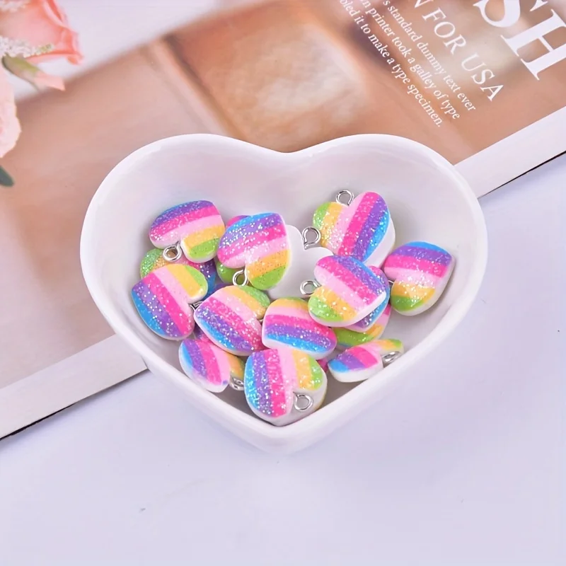 10Pcs Colorful Heart Resin Cha - Resin Art Gift Ideas recension och pris