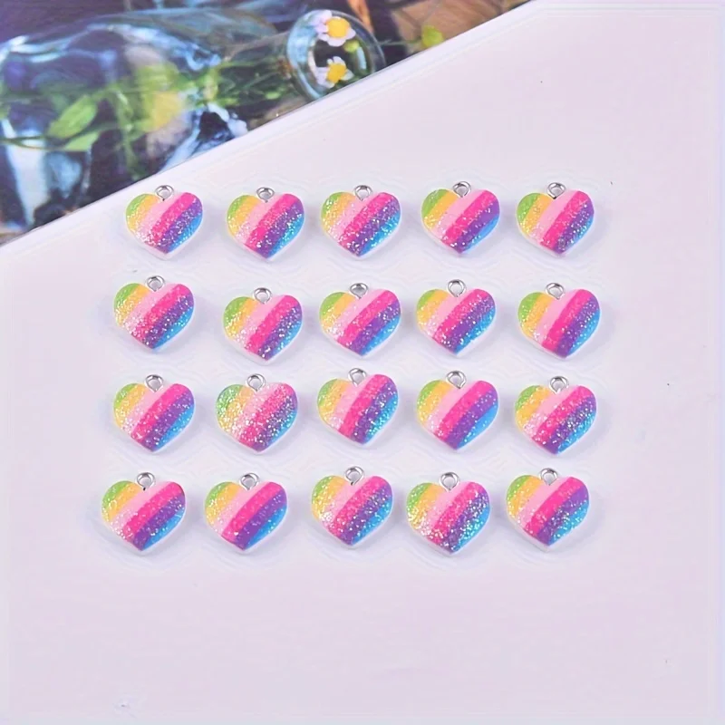10Pcs Colorful Heart Resin Cha - Resin Art Gift Ideas recension och pris