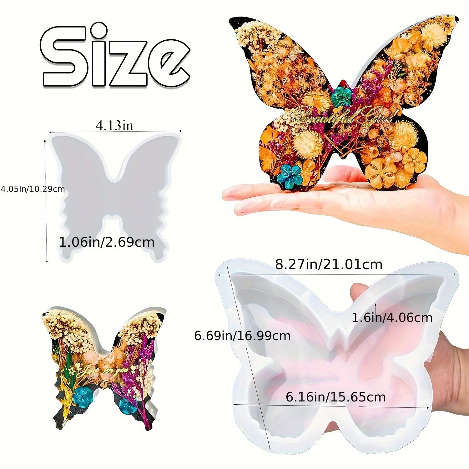 Two sizes of butterfly resin m - Resin Art Guide recension och pris