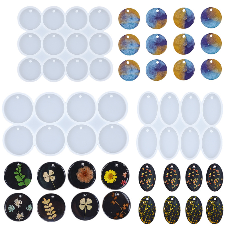 8/12pcs Round Oval Pendants Re - Resin Art Love recension och pris