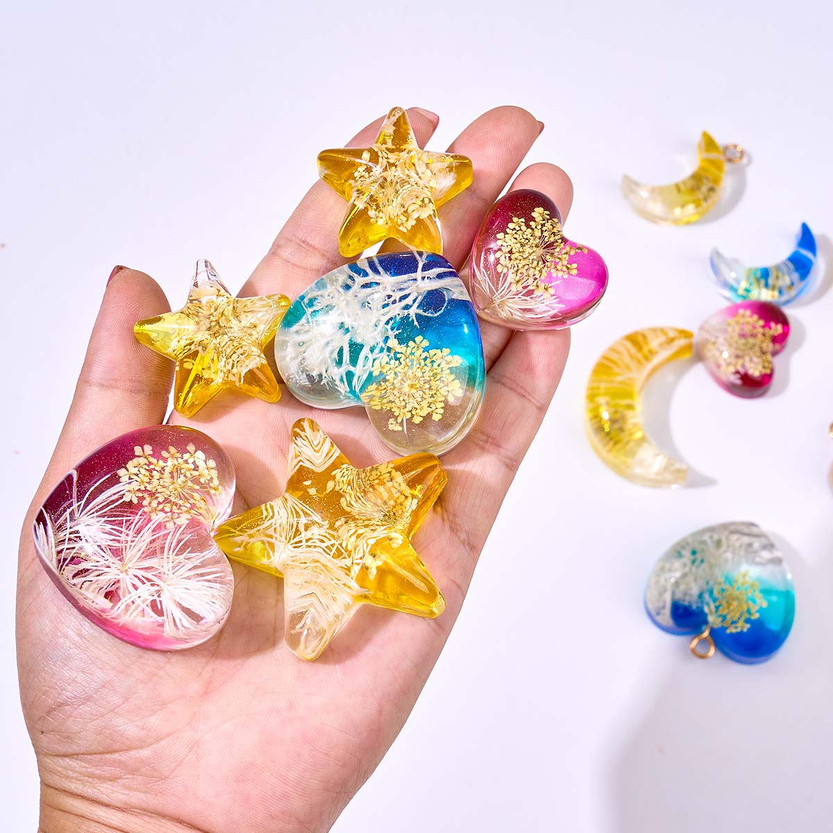 Heart Star Moon Pendant Silico - Resin Art Jewellery recension och pris