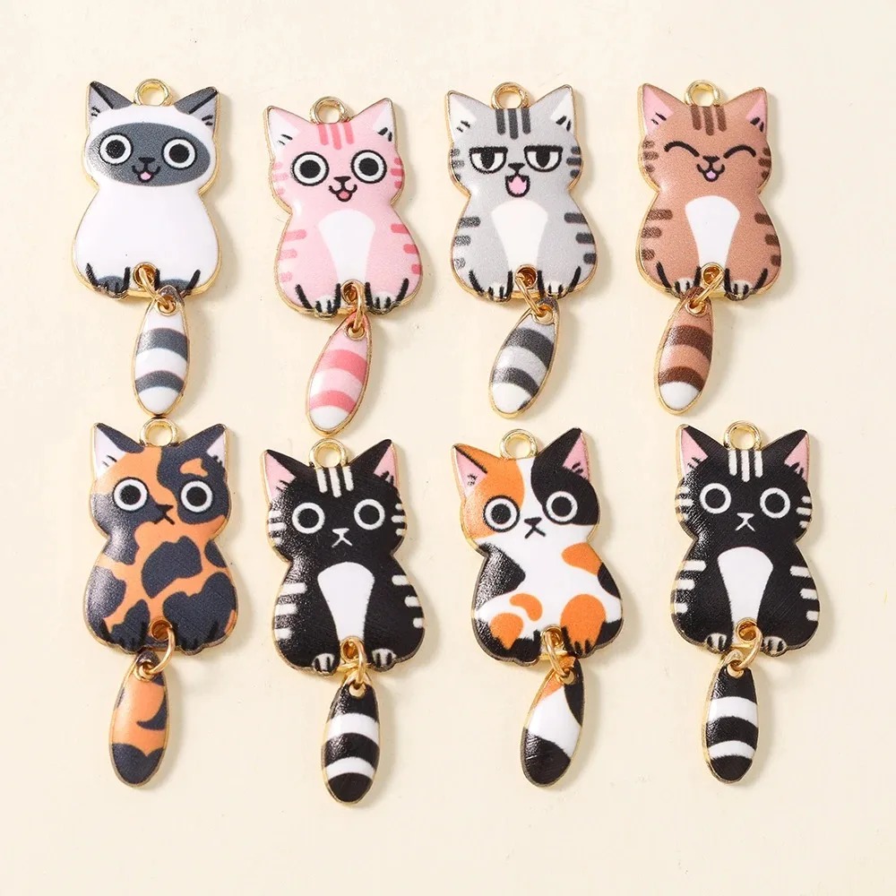 10Pcs 16×39mm Cute Cartoon Cat - Resin Art Jewellery recension och pris