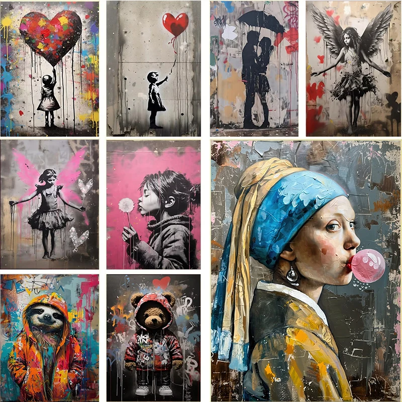 Banksy Graffiti Boy Girl with  - Resin Art On Wall recension och pris