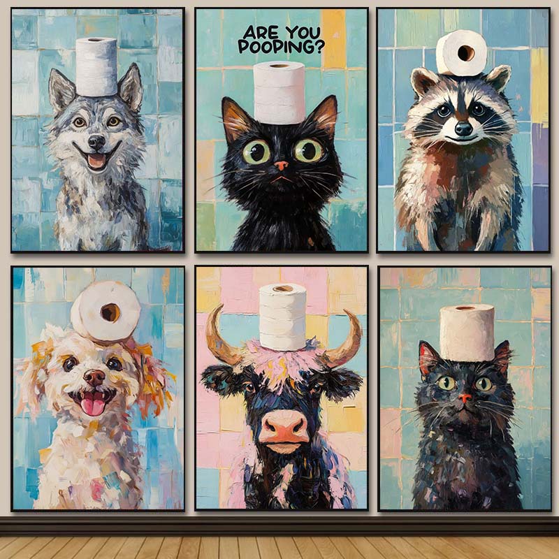 Cute Animal Oil Painting on Di - Resin Art On Wall recension och pris