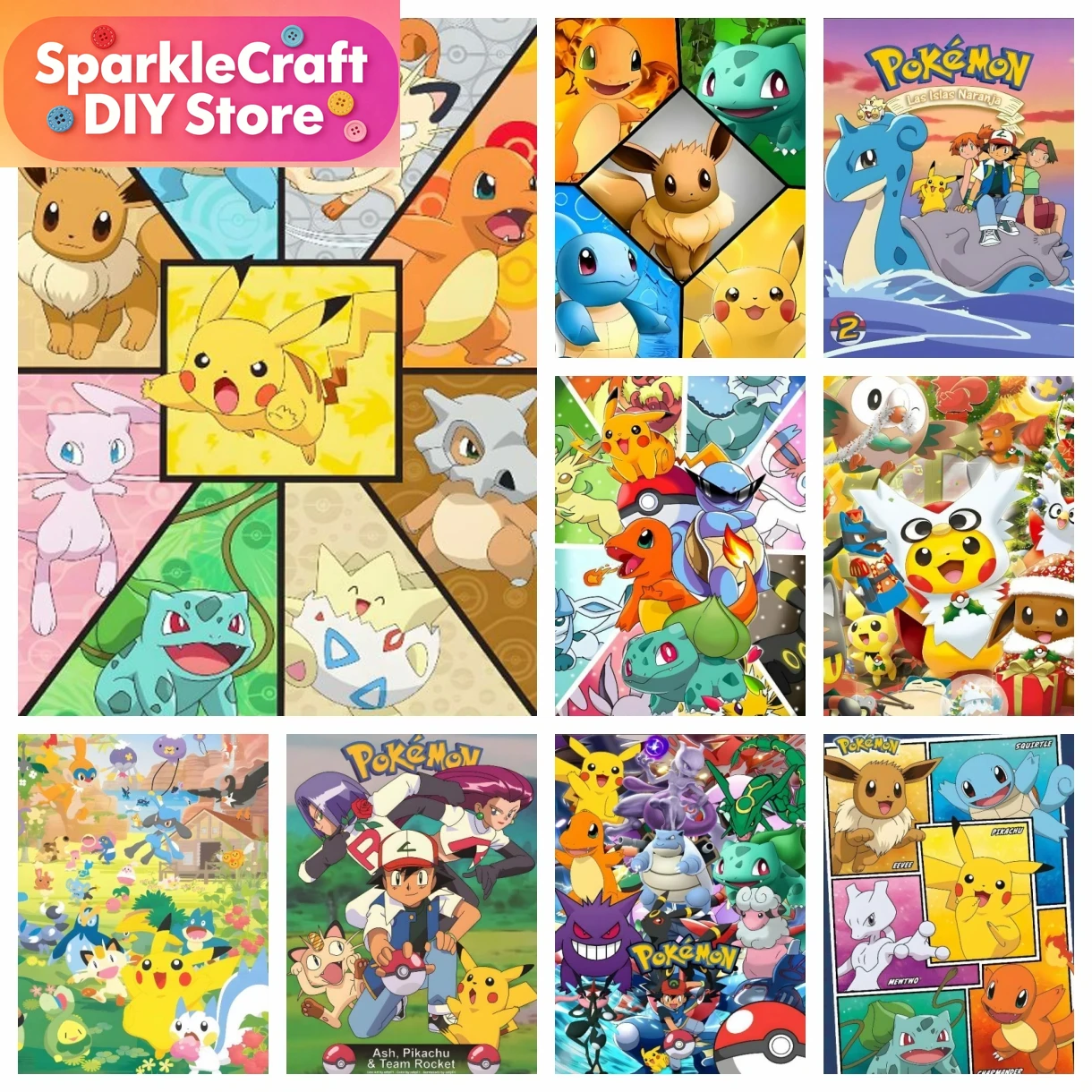 1pc frameless Cartoon Pokemon  - Resin Art Sticker recension och pris